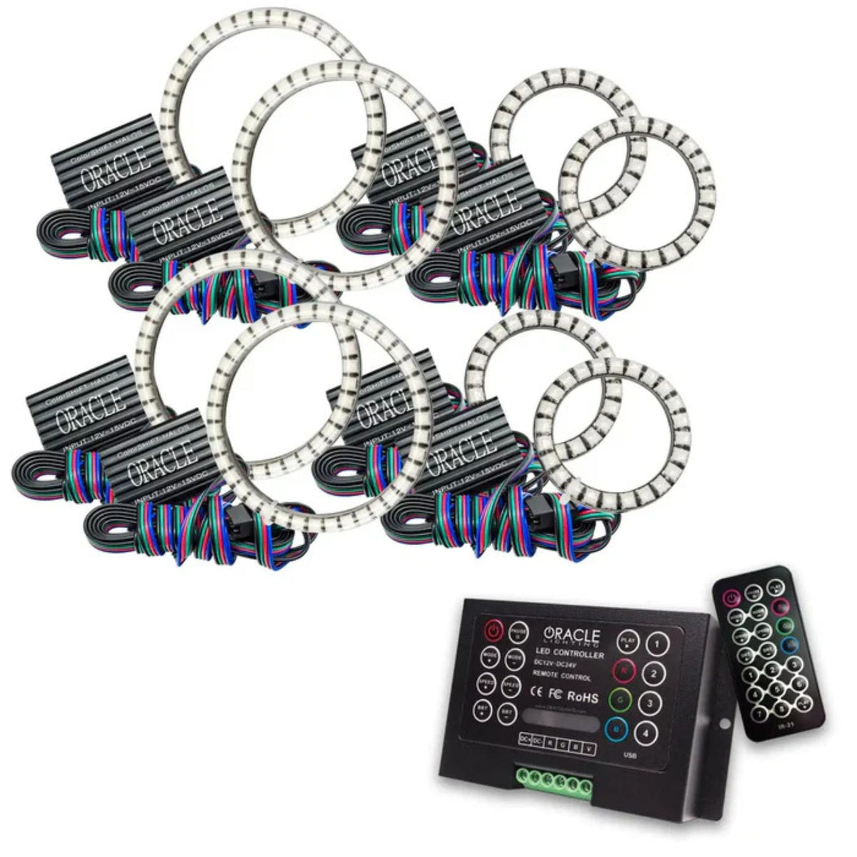 Oracle Lighting Vector Series Grille LED Halo Kit 18-23 Jeep Wrangler JL/Gladiator JT