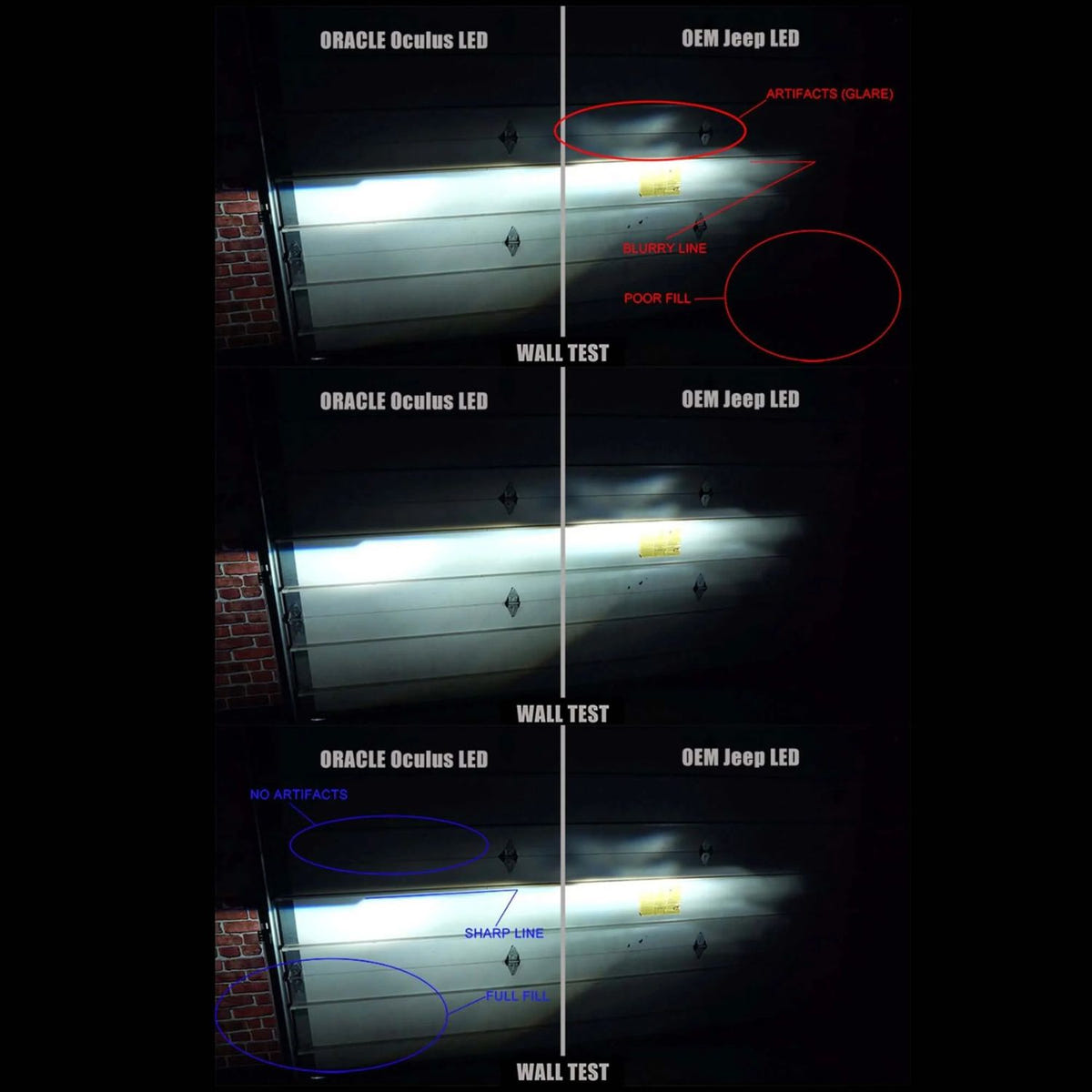 Jeep Gladiator JT driving at night with ORACLE Oculus projector headlights illuminating road