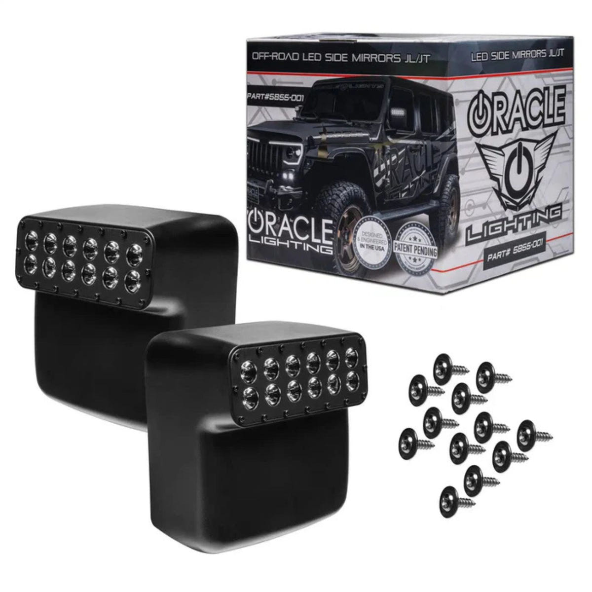 ORACLE Lighting LED side mirrors Jeep JL JT 45 degree beam off-road