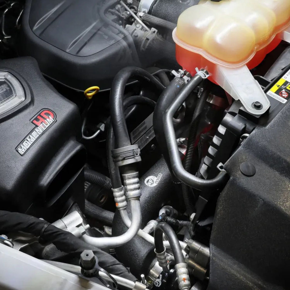 AFE BladeRunner intercooler pipe kit with silicone couplings and T-bolt clamps for RAM 1500 EcoDiesel performance upgrade