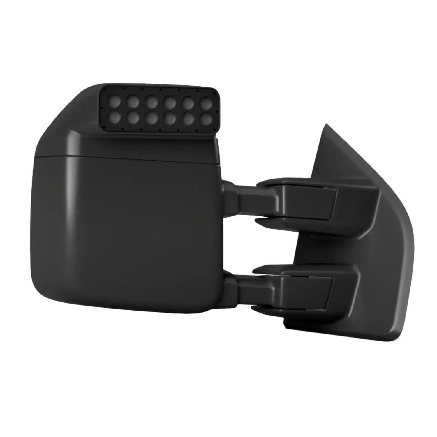 Close-up of Super Duty mirror LED ditch lights for off-road visibility