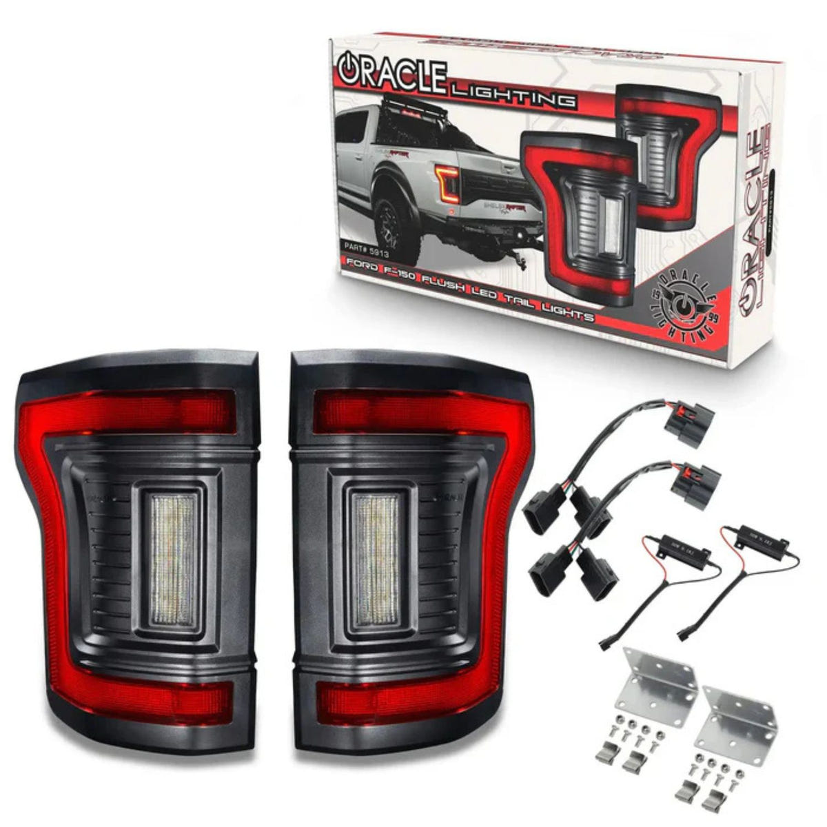 ORACLE Lighting flush mount LED tail lights kit with plug-and-play wiring adapters and mounting components