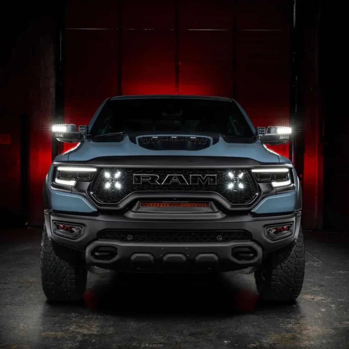 Close-up of LED side mirror lights designed for off-road driving visibility and safety