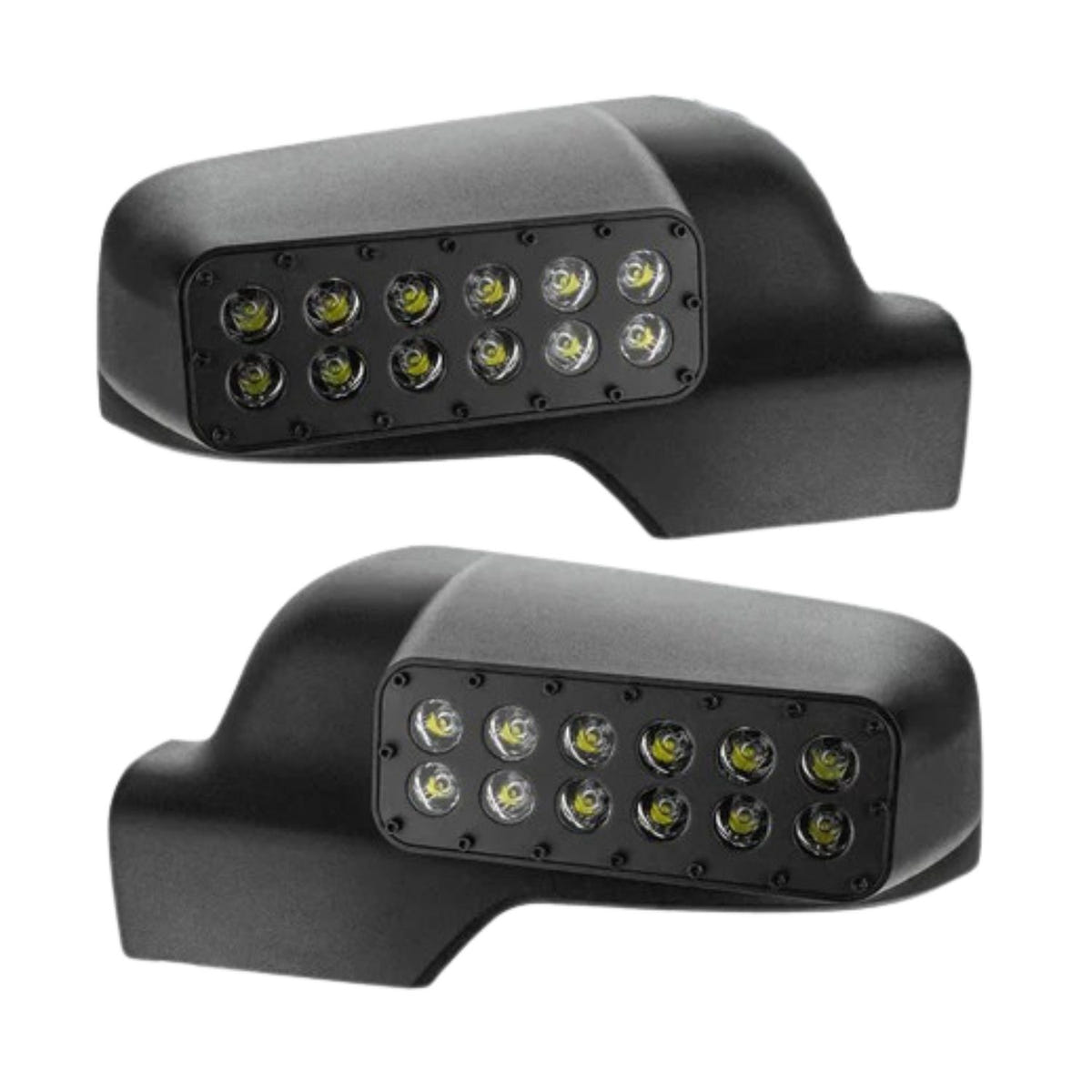 LED off-road side mirror ditch lights installed on Ram 1500 for improved night visibility