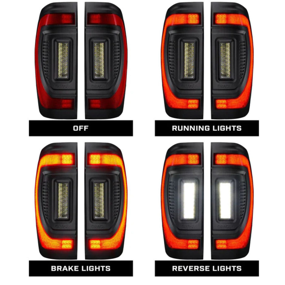 GMC Sierra sequential LED tail lights showing animated turn signal and perimeter running lights