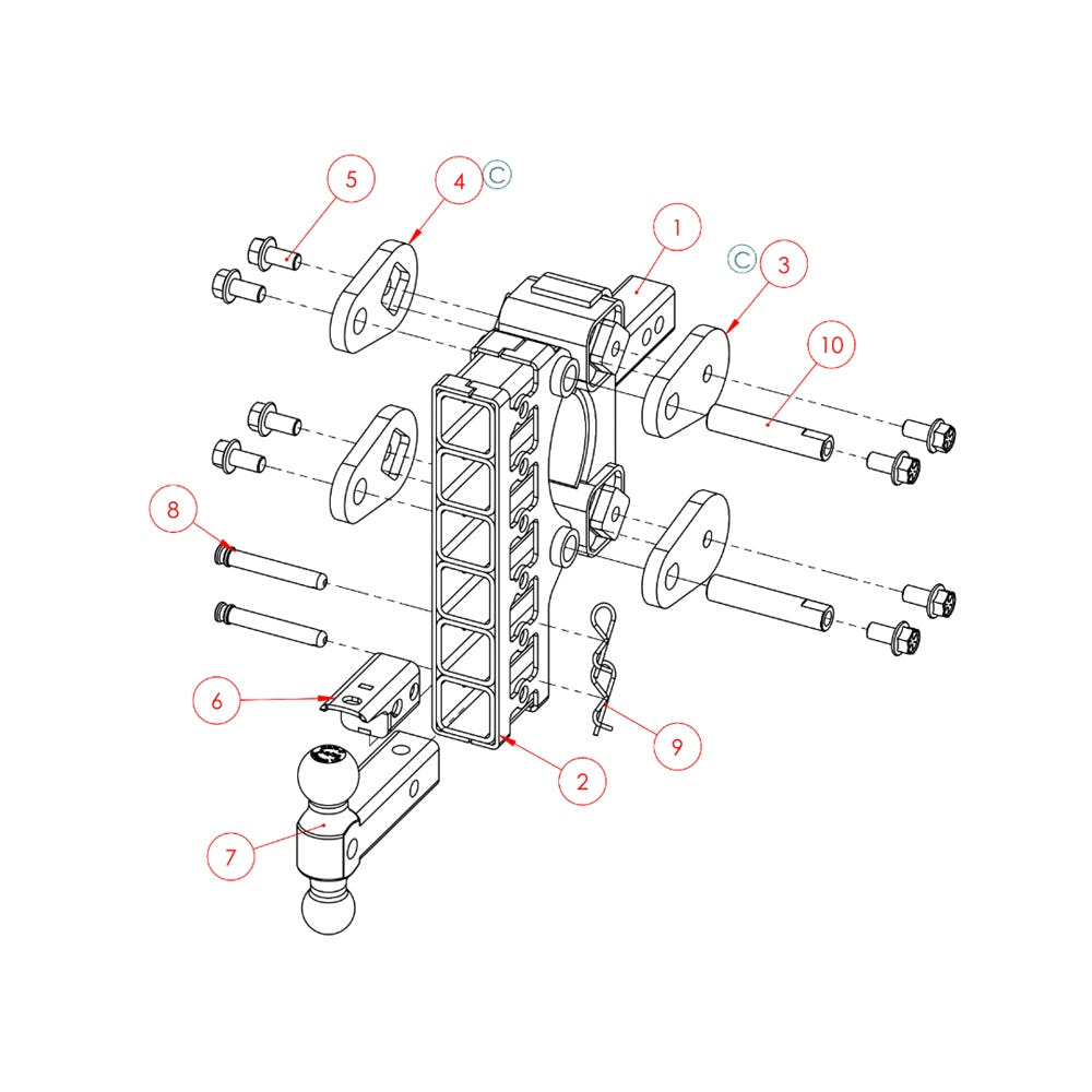 Gen-Y Hitch The Boss 10K Drop Hitch - 2.5" Shank With Dual-Ball - 5" and 7.5" and 10" Drop