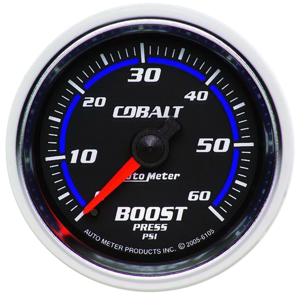 Auto Meter 2-1 and 16" Cobalt Boost Gauge either 0-35 PSI either 0-60 PSI either 0-100 PSI