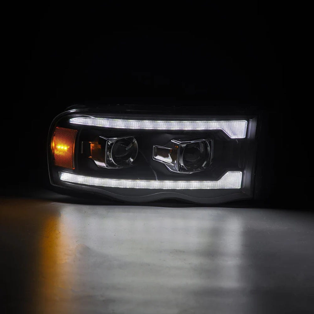Alpharex PRO-Series Black Halogen Projector Headlights for 03-05 Dodge Ram 5.9L Cummins