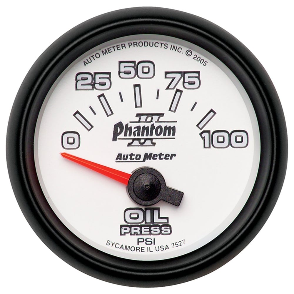 Auto Meter 2-5 and 8" Phantom II Oil Pressure Gauge 0-100 PSI