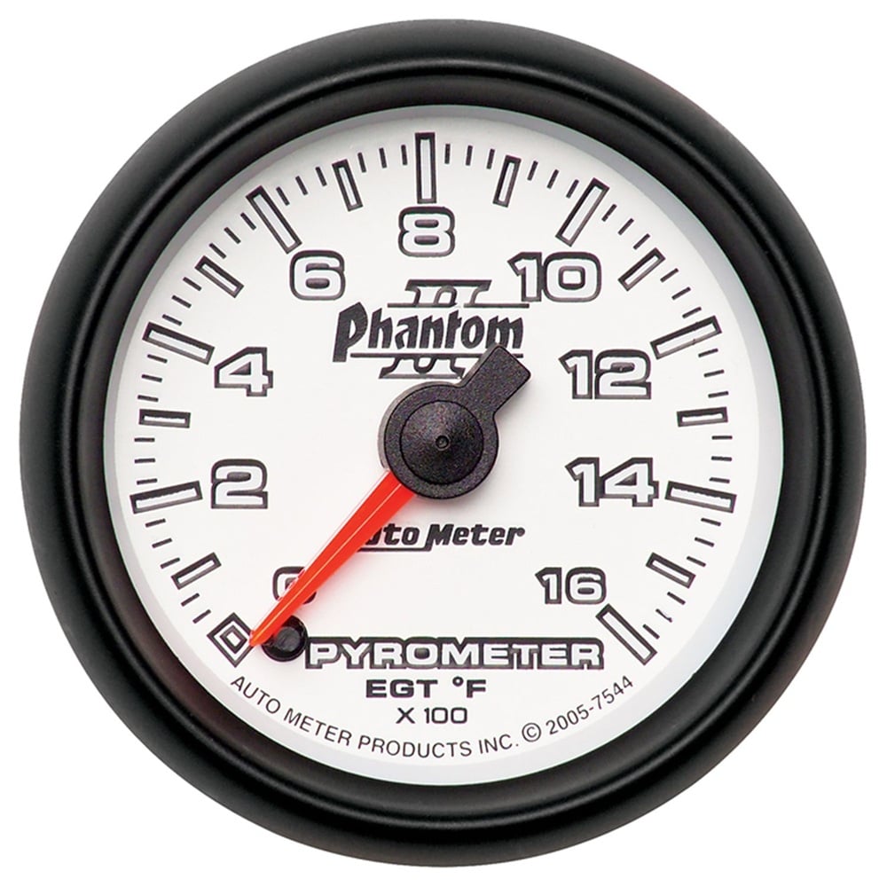 Auto Meter 2-1 and 16" Phantom II Pyrometer EGT Gauge 0-1600° F 0-2000° F
