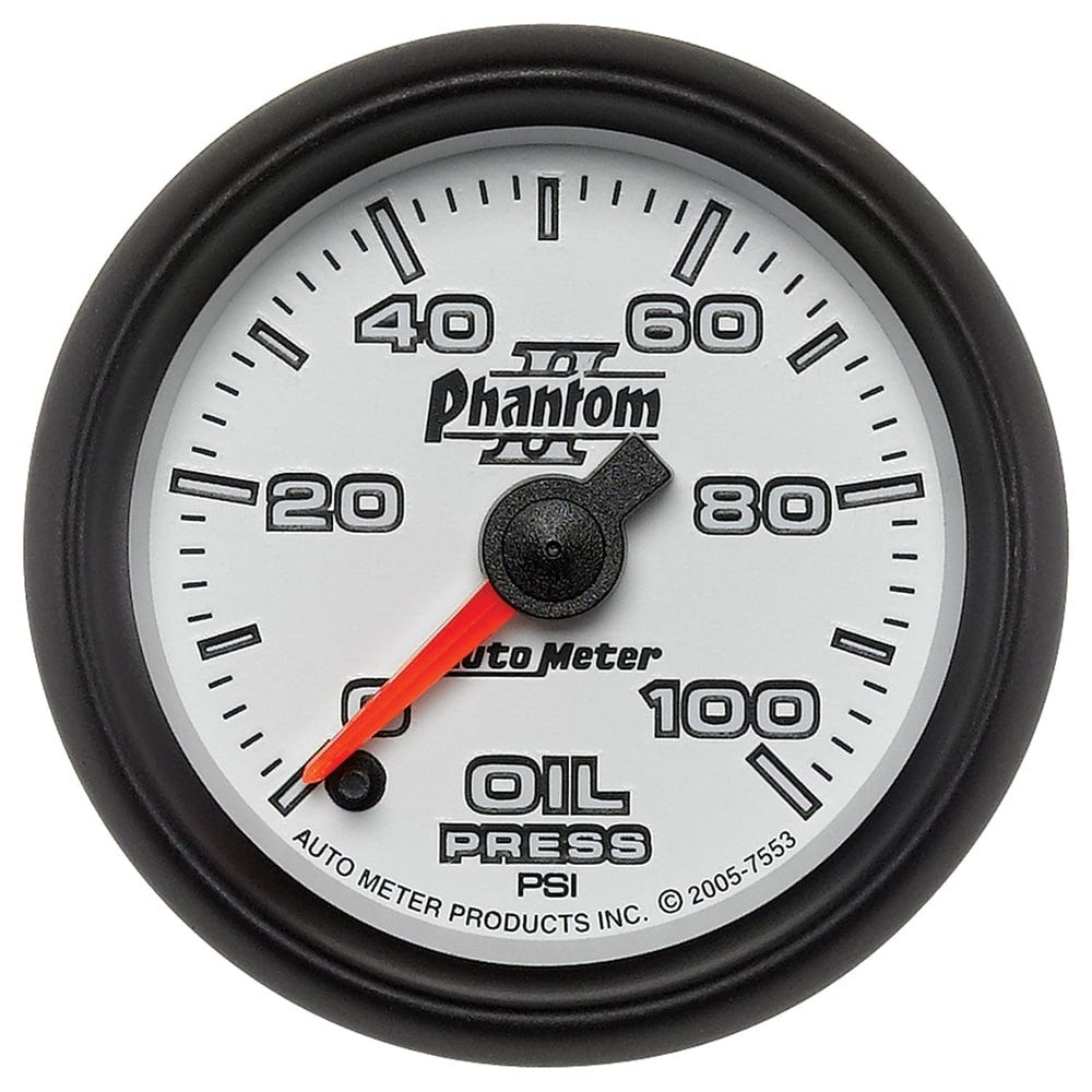 Auto Meter 2-5 and 8" Phantom II Oil Pressure Gauge 0-100 PSI