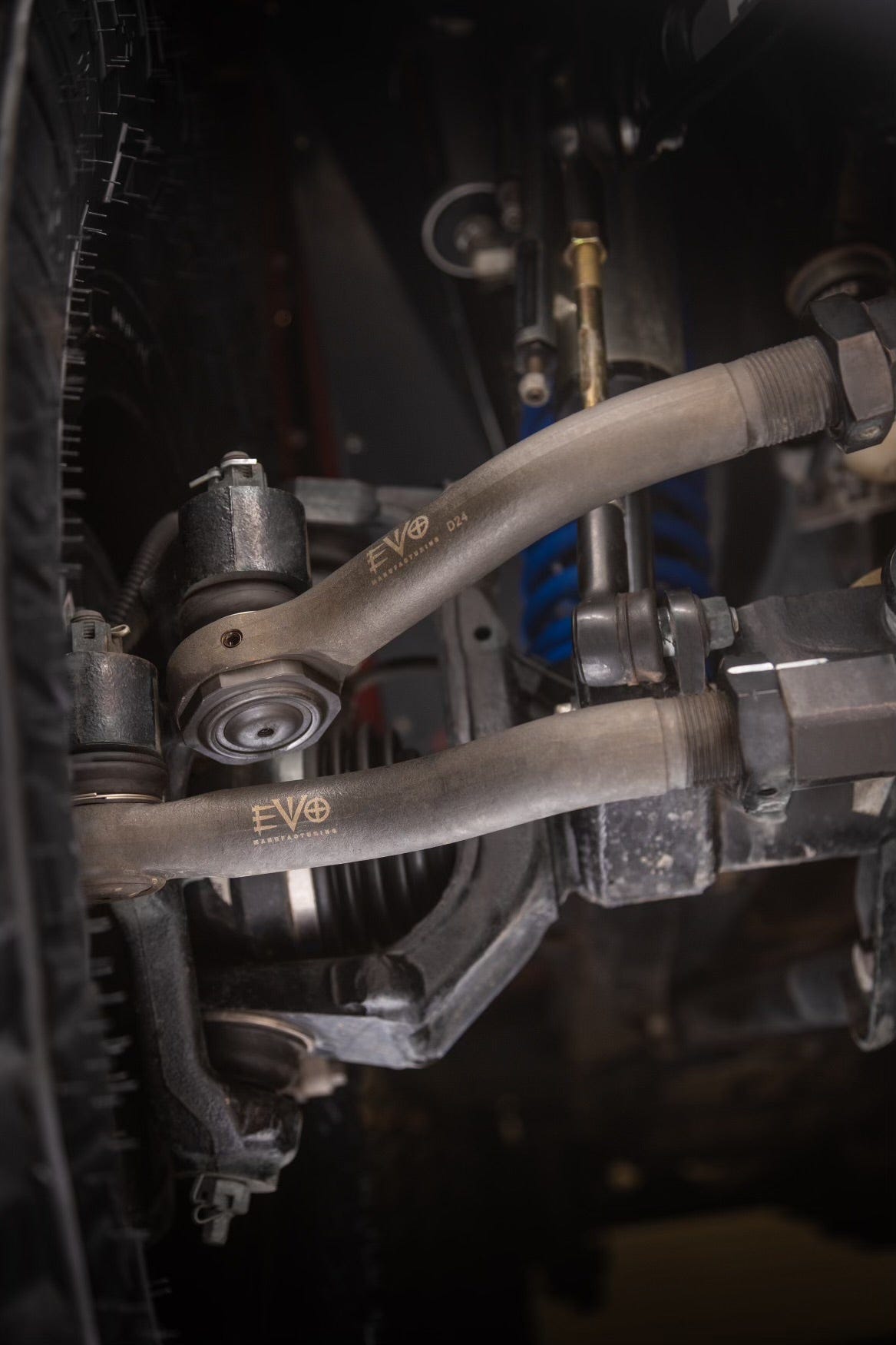 EVO Manufacturing 2.5 Ton HD Aluminum Steering Kit 20-23 Jeep Wrangler JL / Gladiator JT Factory Wide Axle Kit