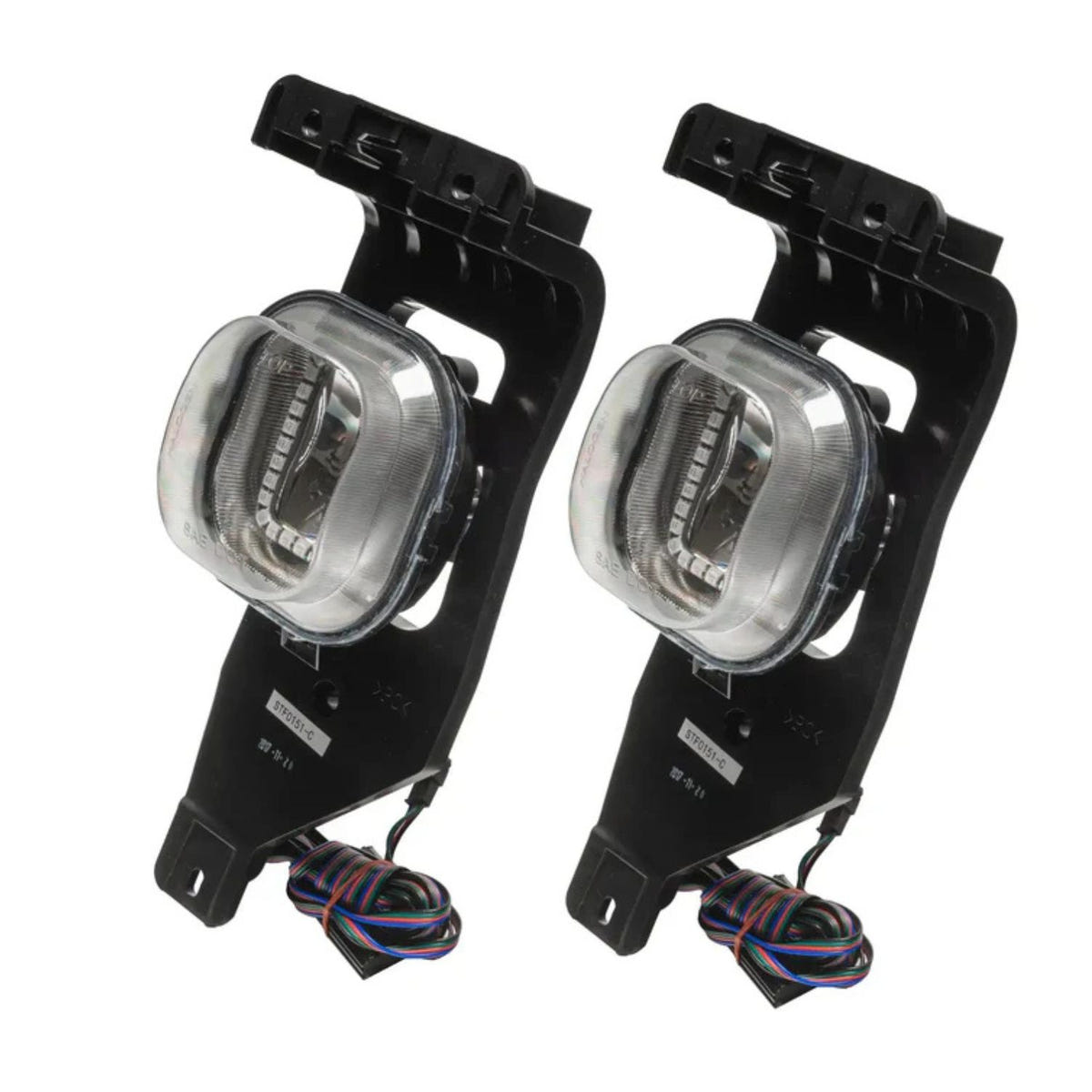 Close-up of halo fog light housing with pre-installed LED ring