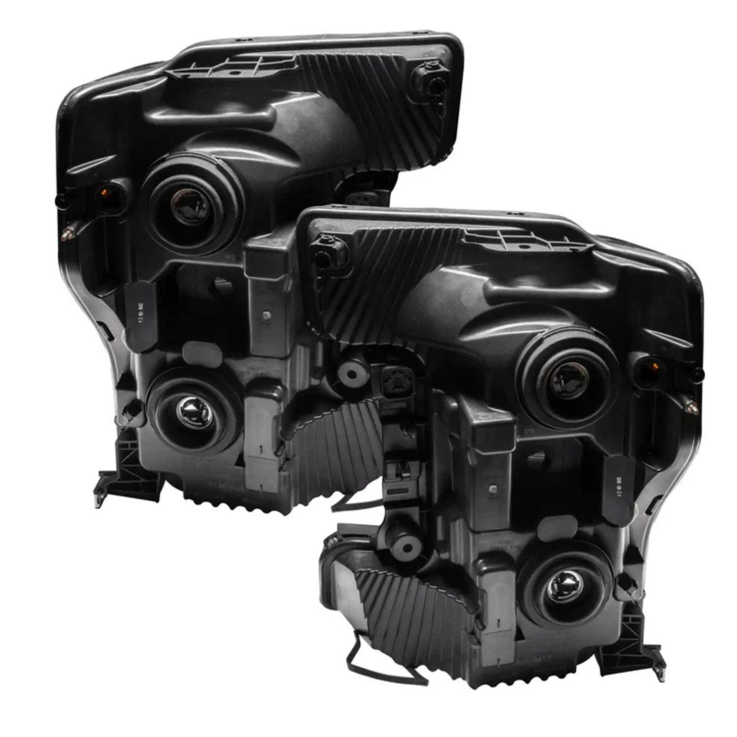 Blacked-out ORACLE headlights with sequential turn signals for Ford Super Duty