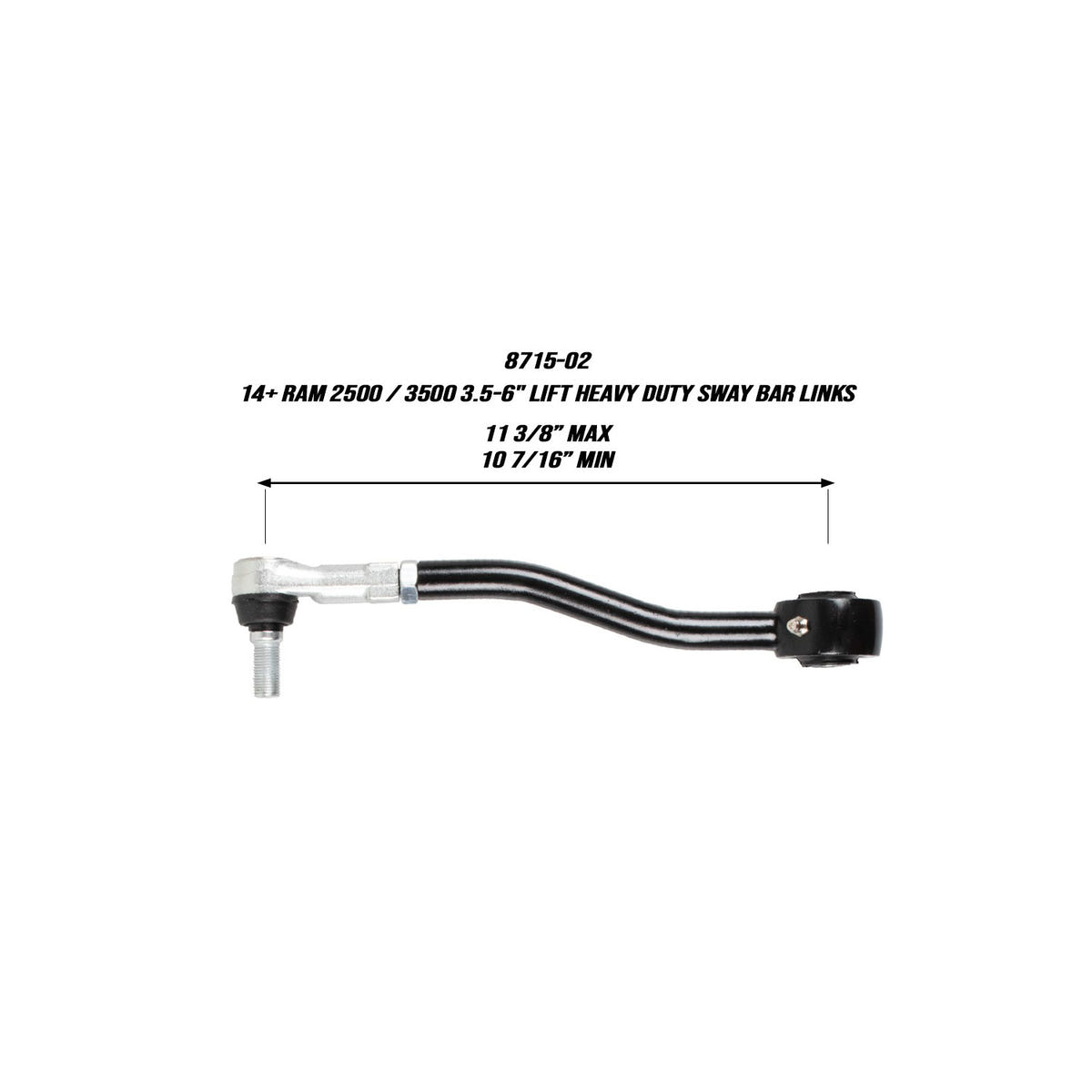 Synergy Heavy Duty Sway Bar Links 3-6" Lift for 14-26 Ram 2500 and 3500 6.7L Cummins