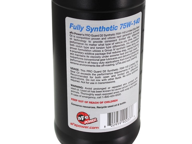 AFE Pro Guard D2 Fully Synthetic Limited Slip Gear Oil 75W-140 Single Qt.