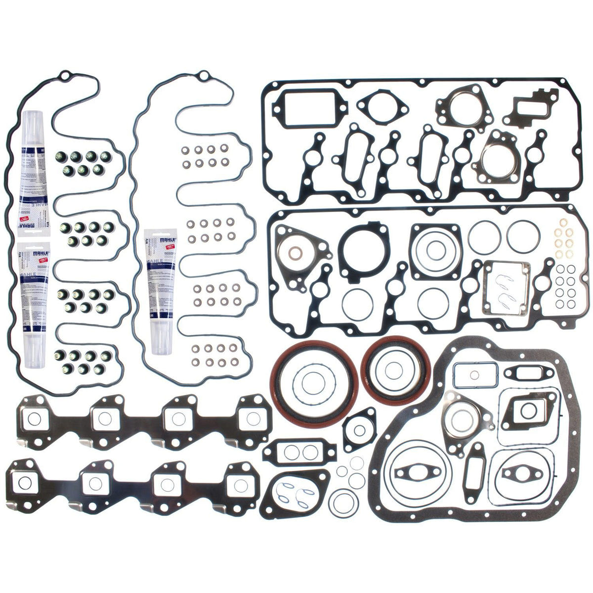 Set of gaskets and seals on a white background