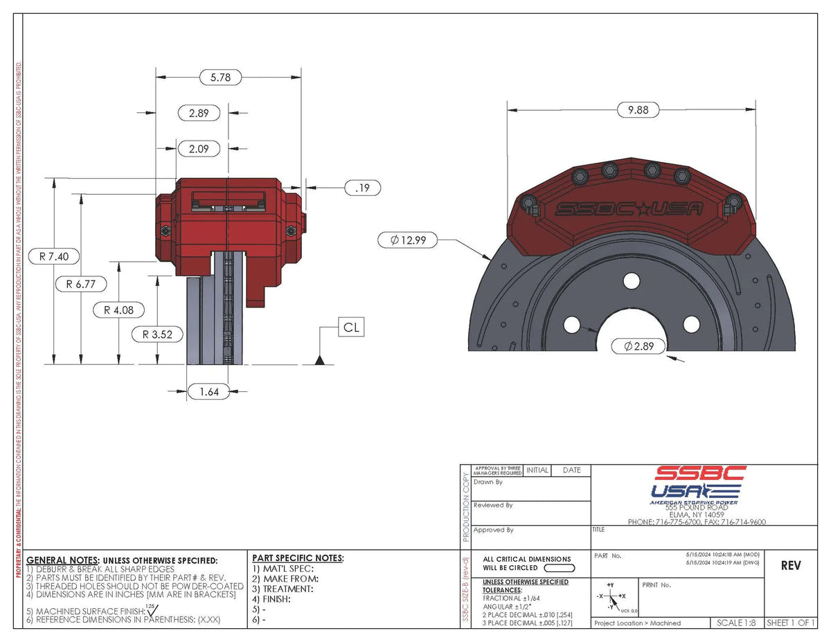 SSBC-USA M6-Moab Direct Fit Front Disc Brake Kit With Rotors for 20-23 Jeep 3.0L EcoDiesel JL and JT