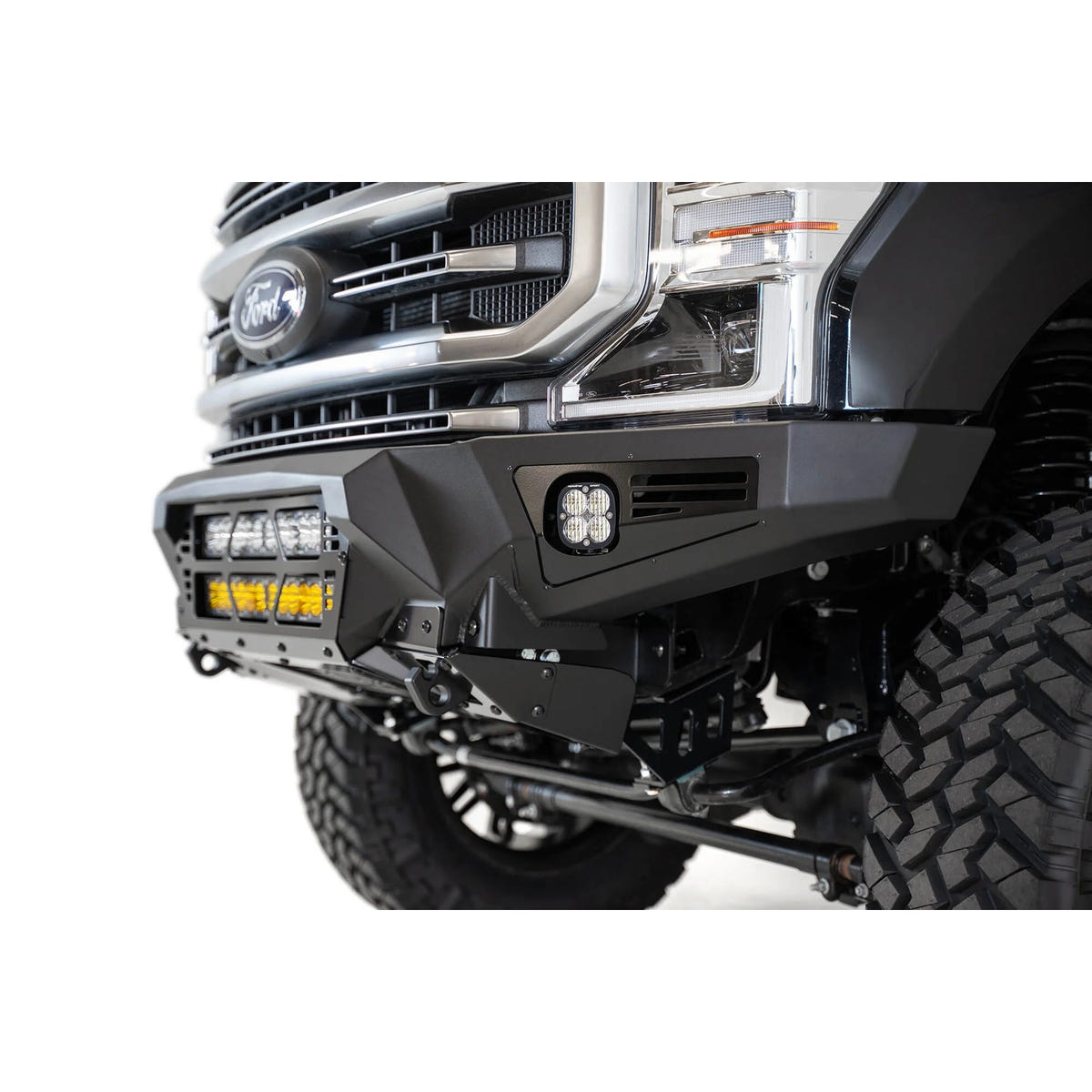 Addictive Desert Designs Bomber Front Bumper With Dual 20-Inch Light Mounts 17-22 Ford 6.7L Super Duty