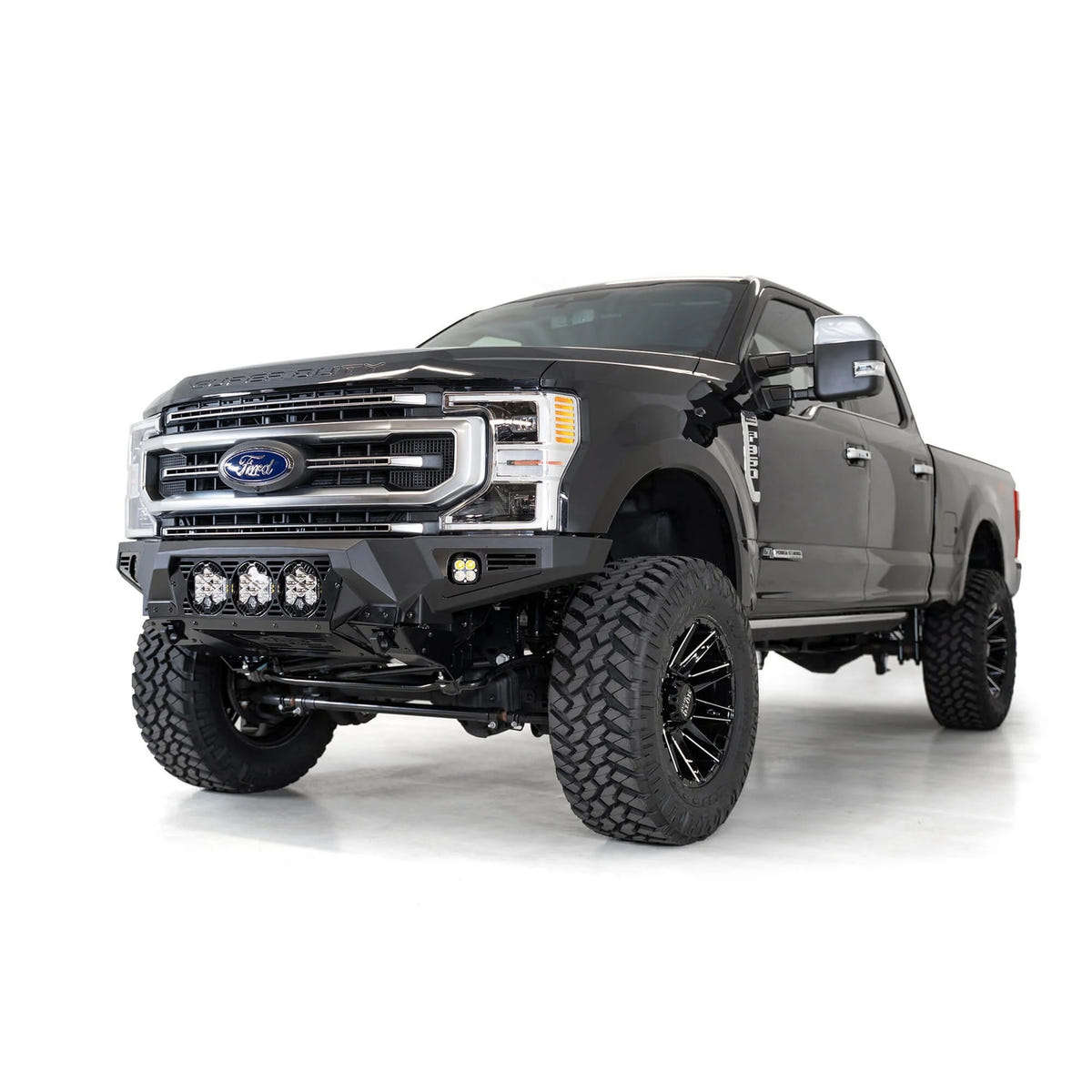 Addictive Desert Designs Bomber Front Bumper With Baja Designs Light Mounts 17-22 Ford 6.7L Super Duty