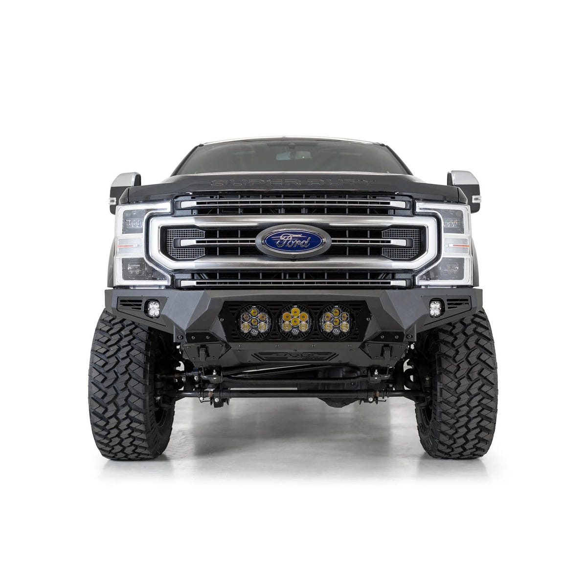 Addictive Desert Designs Bomber Front Bumper With Baja Designs Light Mounts 17-22 Ford 6.7L Super Duty