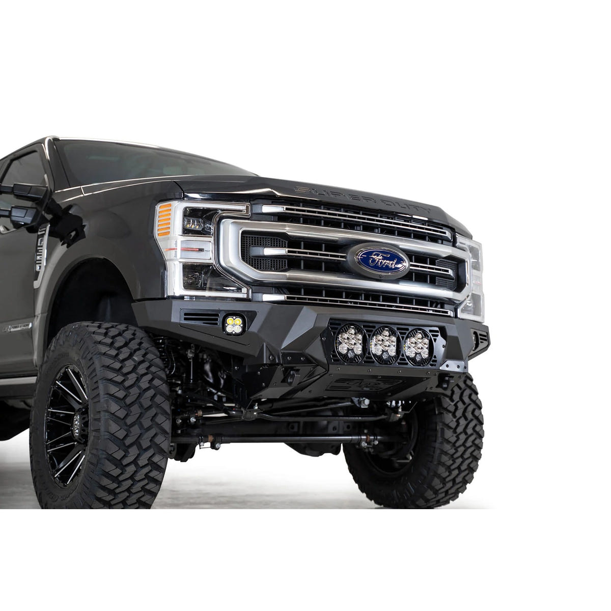 Addictive Desert Designs Bomber Front Bumper With Baja Designs Light Mounts 17-22 Ford 6.7L Super Duty