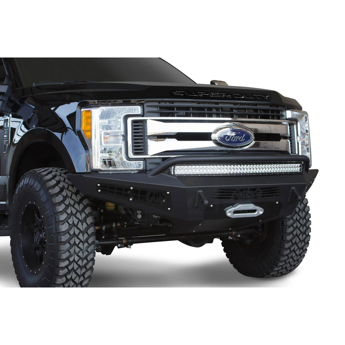 Addictive Desert Designs HoneyBadger Winch Front Bumper 17-22 Ford 6.7L Super Duty