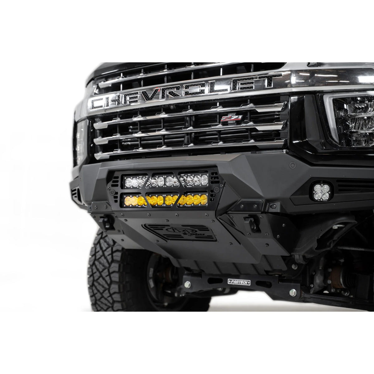 Addictive Desert Designs Bomber Front Bumper With 20-Inch Light Mounts 20-23 Chevy 6.6L Duramax