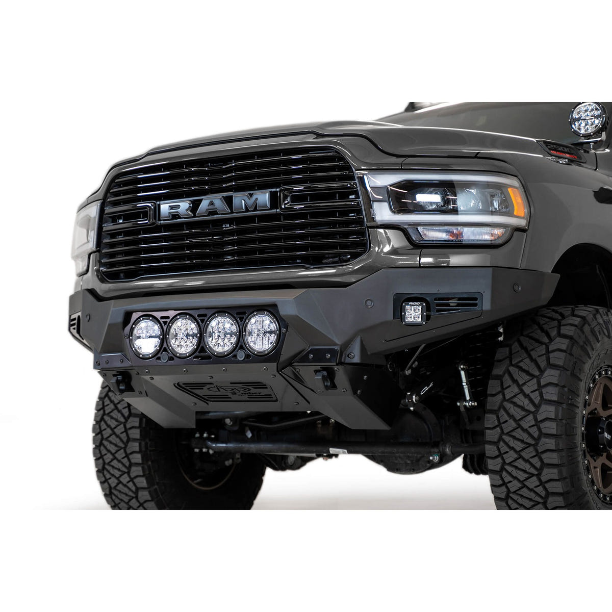 Addictive Desert Designs Bomber Front Bumper With RIGID Light Mounts 19-24 Ram 6.7L Cummins
