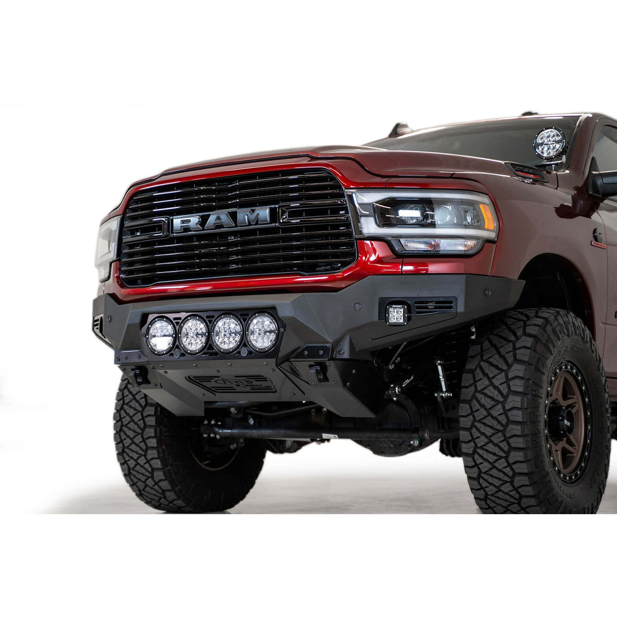 Addictive Desert Designs Bomber Front Bumper With RIGID Light Mounts 19-24 Ram 6.7L Cummins