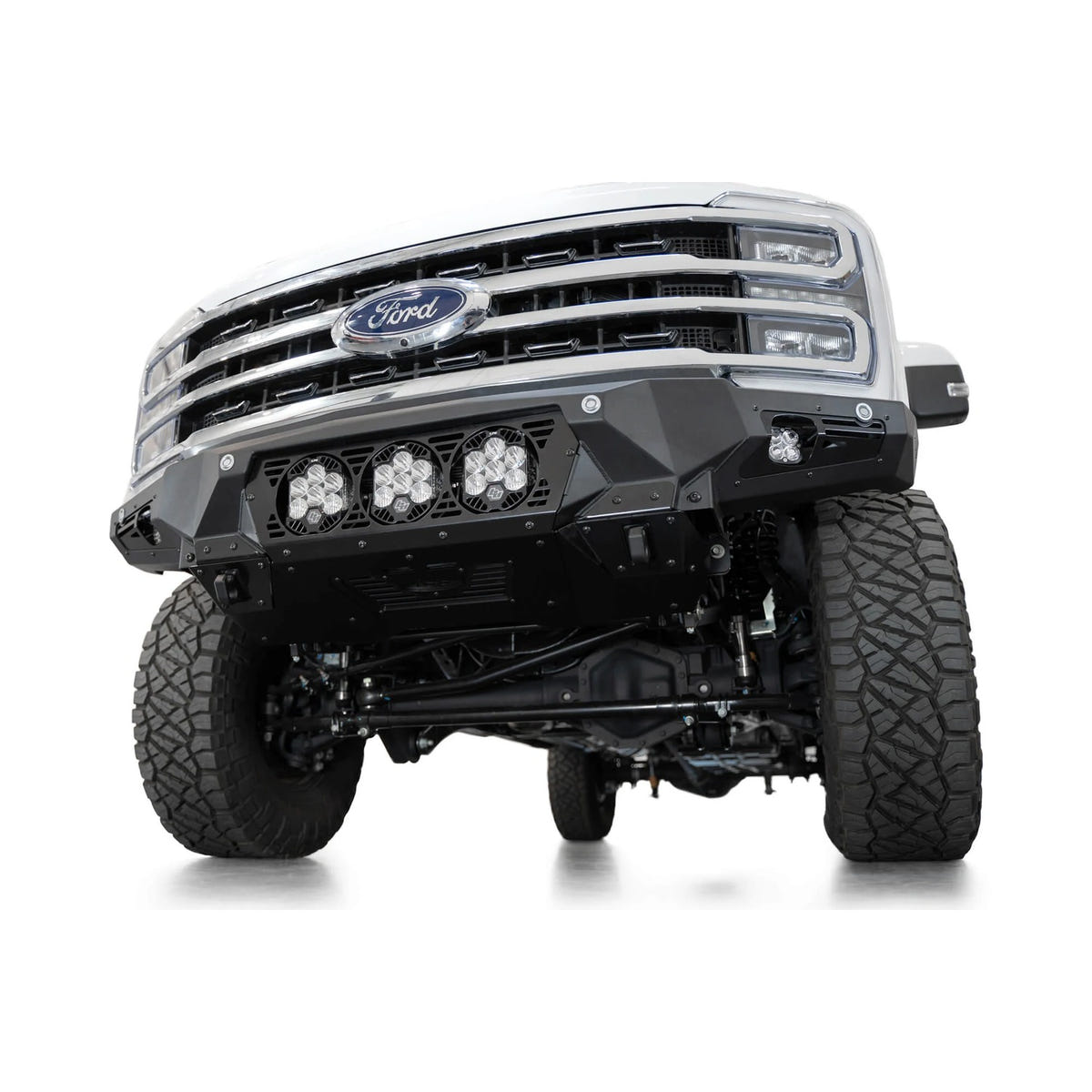 Addictive Desert Designs Bomber Front Bumper With Baja Designs Light Mounts 23-26 Ford 6.7L Super Duty