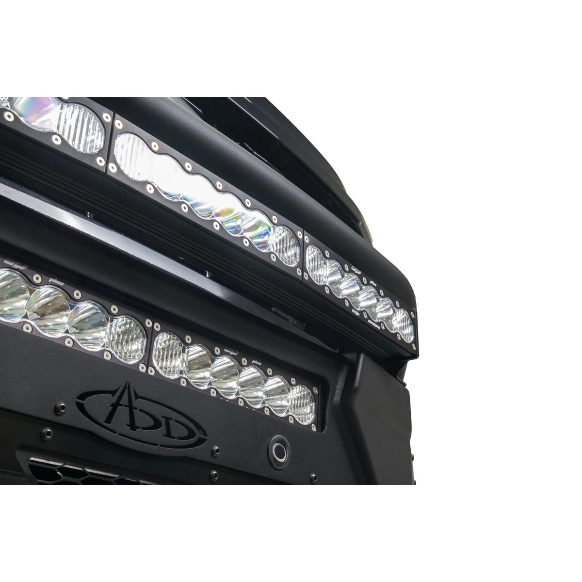 Addictive Desert Designs HoneyBadger Front Bumper With Top Hoop 23-26 Ford 6.7L Super Duty