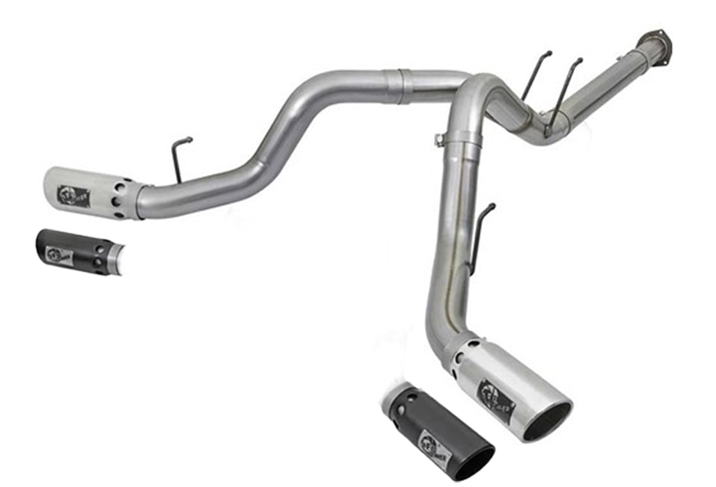 AFE ATLAS 4" Aluminized Dual Exhaust for 17-19 GM 6.6L Duramax L5P
