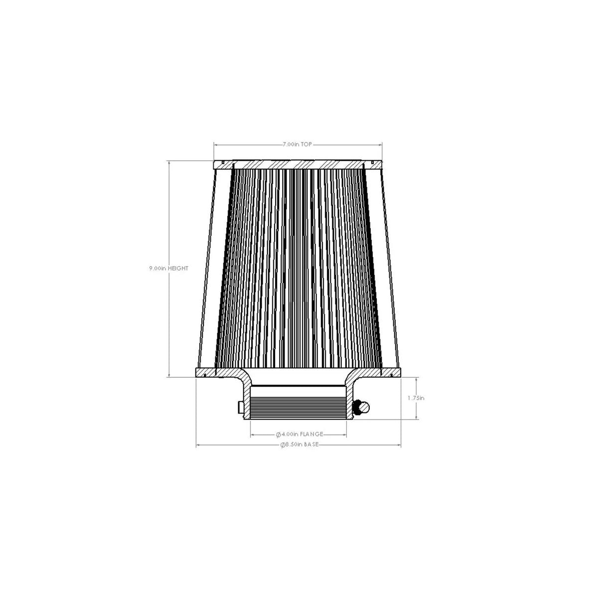 AFE Magnum FORCE Intake Replacement Air Filter Pro 5R / Pro DRY S / Pro-Guard 7 / D2 Dura-Dry 4-1/2 IN F x 8-1/2 IN B x 7 IN T x 9 IN H