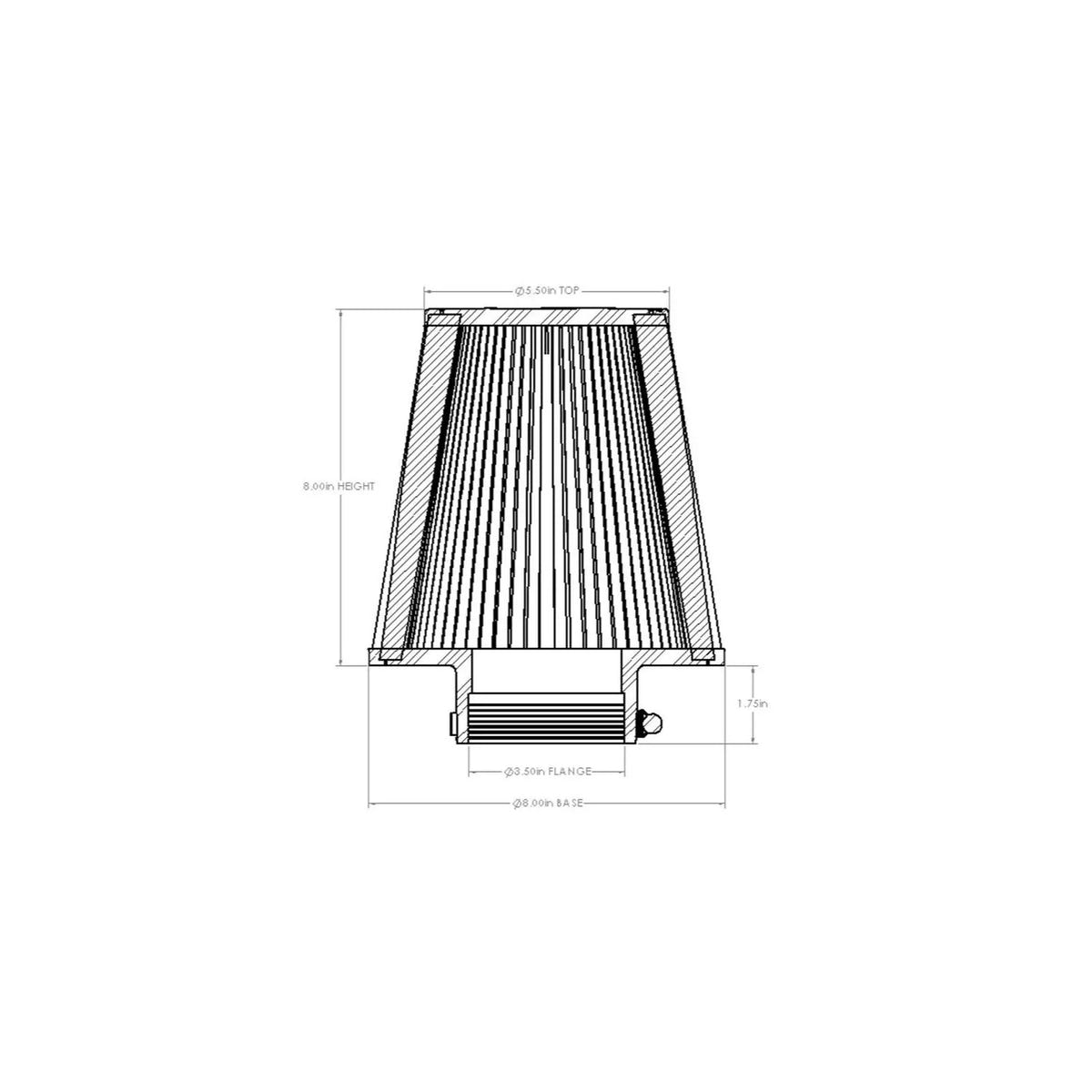 AFE Magnum FORCE Intake Replacement Air Filter Pro 5R / Pro DRY S / Pro-Guard 7 / D2 Dura-Dry 3-1/2 IN F x 8 IN B x 5-1/2 IN T x 8 IN H