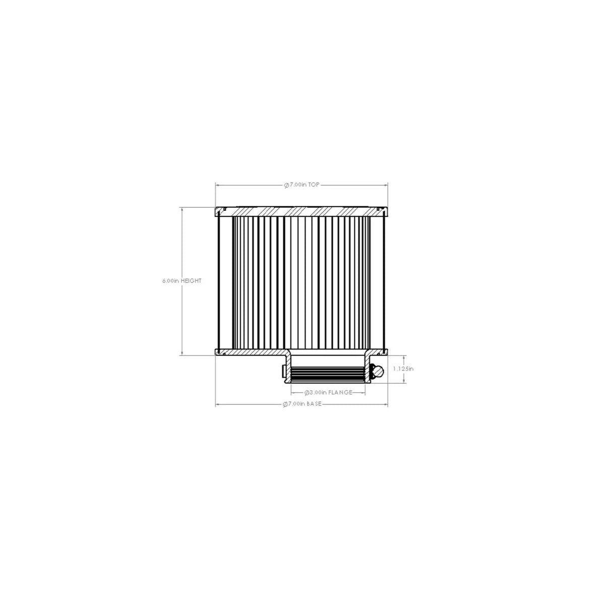 AFE Aries Intake Replacement Air Filter Pro 5R / Pro DRY S / Pro-Guard 7 / D2 Dura-Dry 3 IN F (Offset) x 7 IN B x 7 IN T x 6 IN H