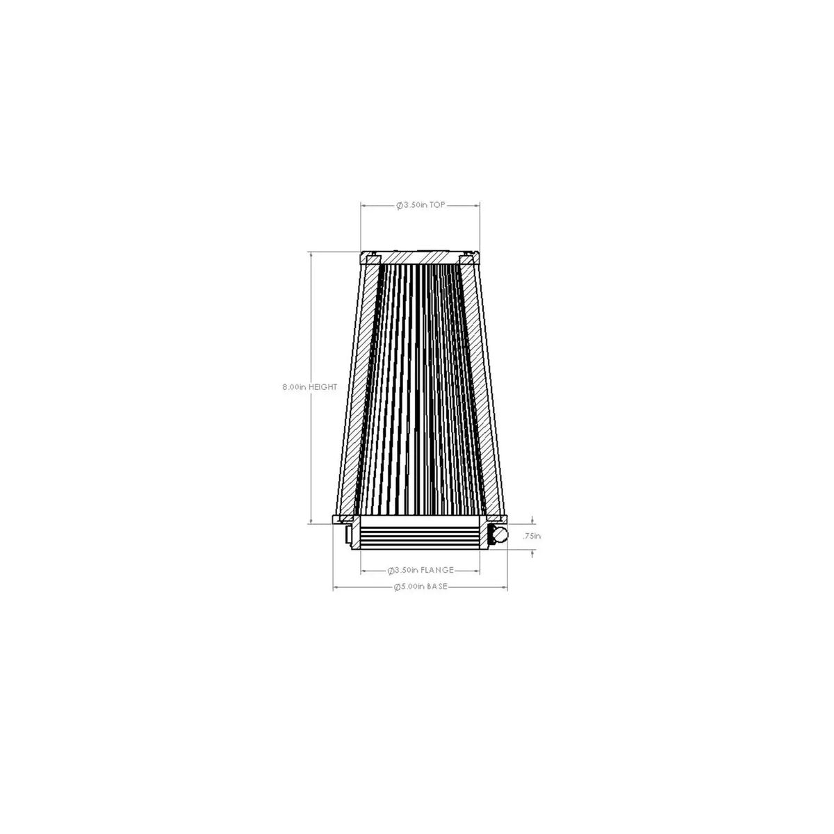 AFE Magnum FORCE Intake Replacement Air Filter Pro 5R / Pro DRY S / D2 Dura-Dry 3-1/2 IN F x 5 IN B x 3-1/2 IN T x 8 IN H