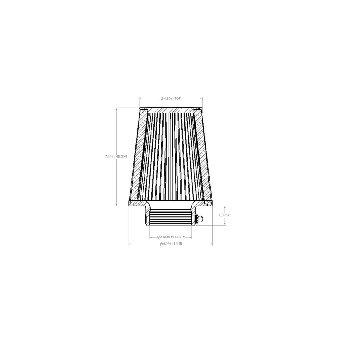 AFE Magnum FORCE Intake Replacement Air Filter Pro DRY S / D2 Dura-Dry 3 IN F x 6 IN B x 4-1/2 IN T (Inverted) x 7 IN H