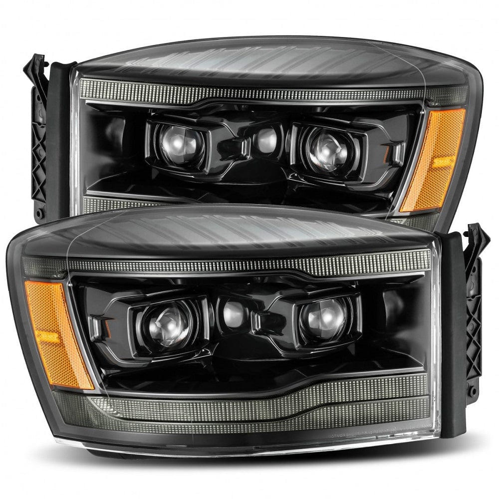 Alpharex LUXX-Series Alpha-Black LED Projector Headlights for 06-09 Dodge Ram 2500 and 3500