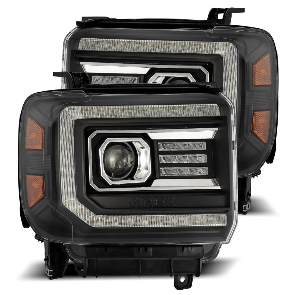 Alpharex LUXX-Series LED Projector Headlights for 15-18 GMC 2500HD and 3500