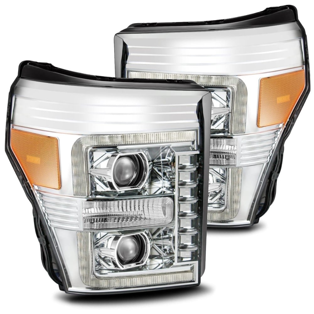 Alpharex PRO-Series Chrome Projector Headlights for 11-16 Ford 6.7L Powerstroke