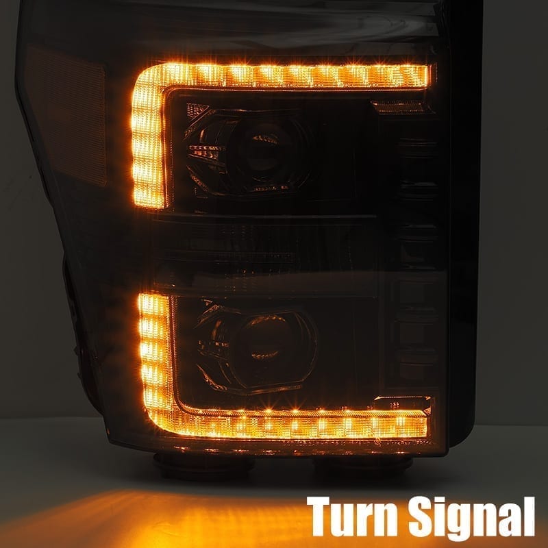 Alpharex PRO-Series Black Projector Headlights for 11-16 Ford 6.7L Powerstroke