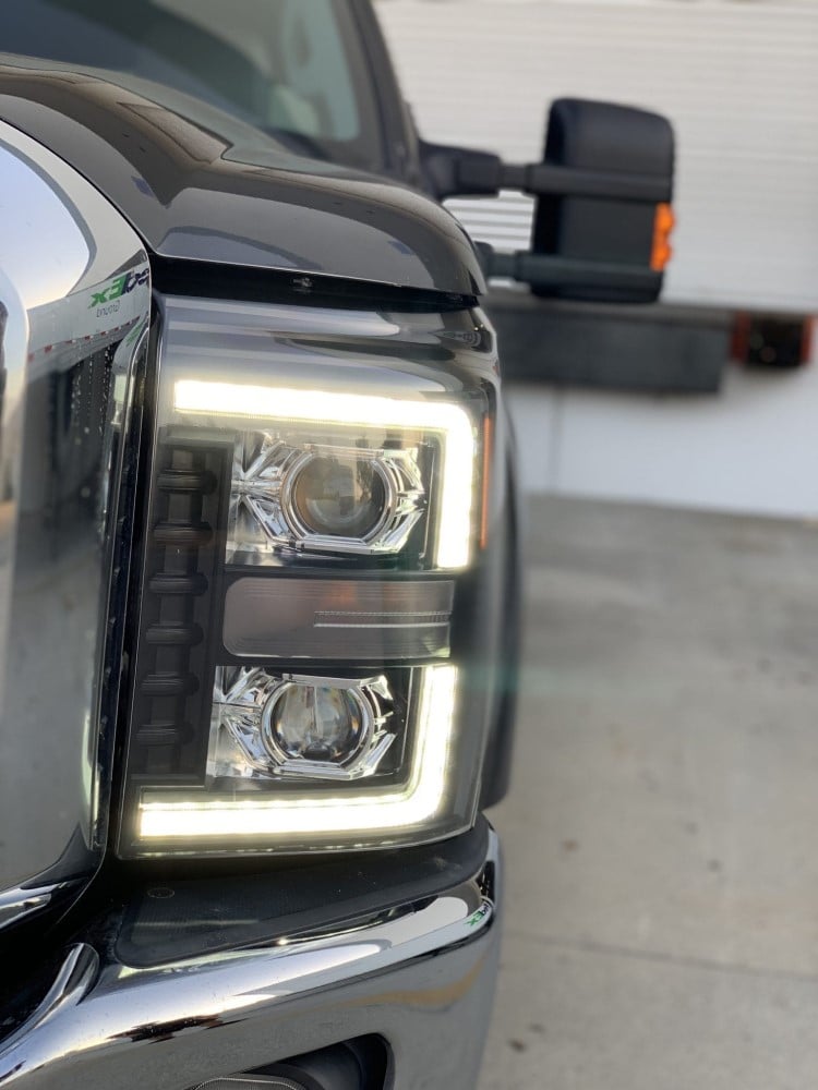 Alpharex PRO-Series Black Projector Headlights for 11-16 Ford 6.7L Powerstroke