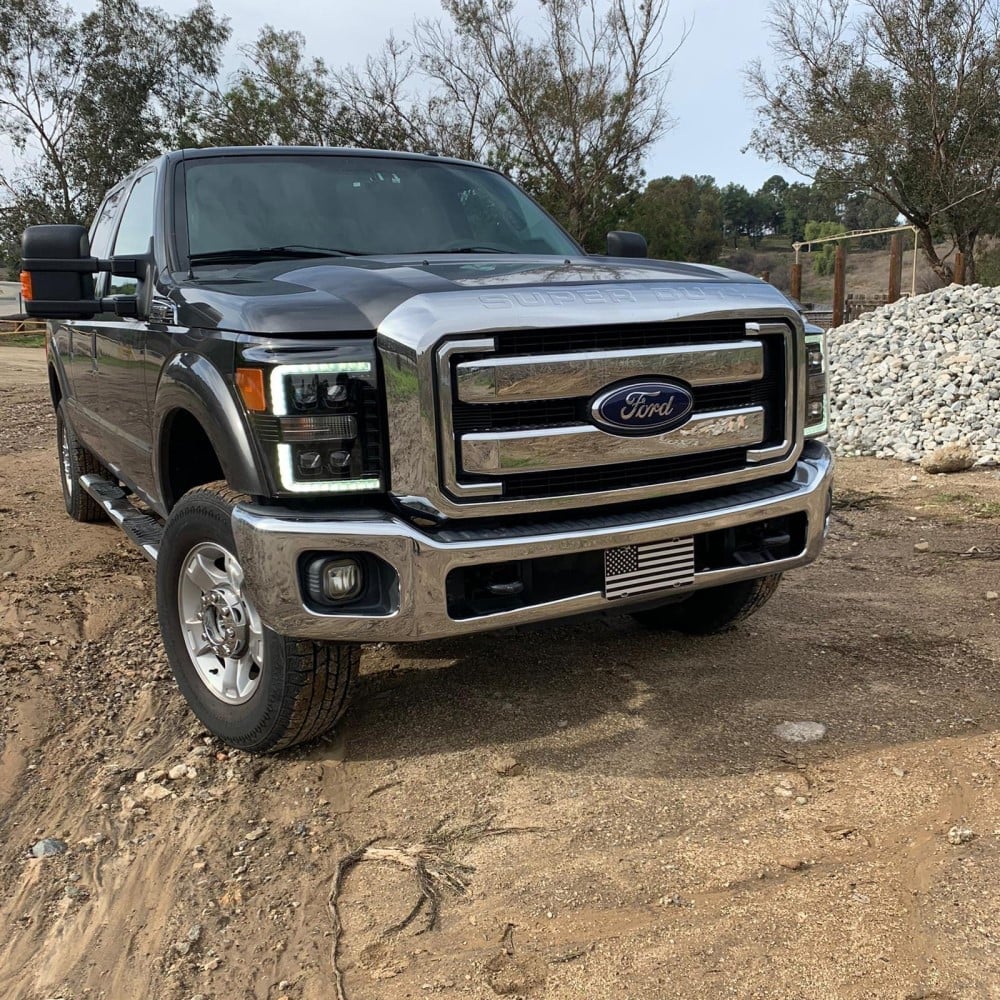 Alpharex NOVA-Series Chrome LED Projector Headlights for 11-16 Ford 6.7L Powerstroke