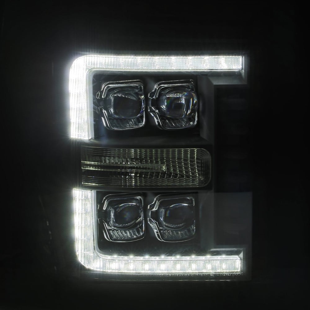 Alpharex NOVA-Series Chrome LED Projector Headlights for 11-16 Ford 6.7L Powerstroke