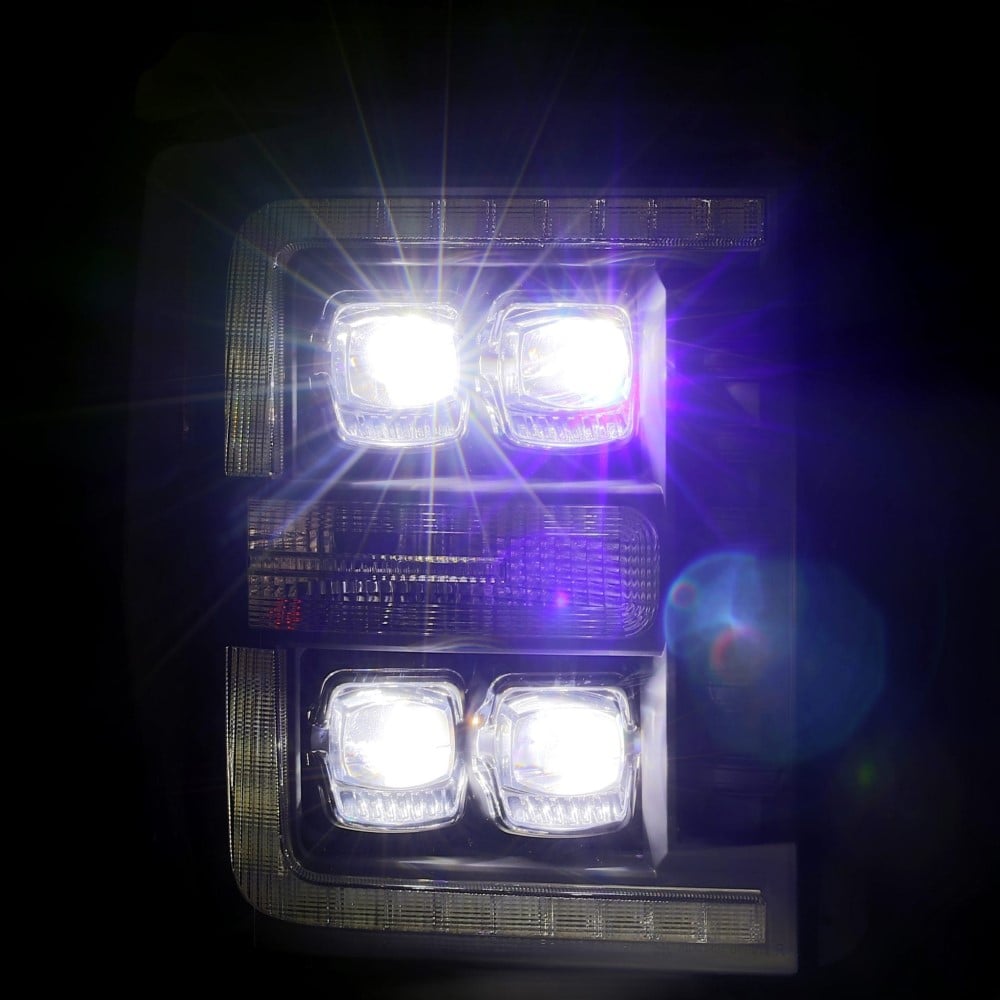 Alpharex NOVA-Series Chrome LED Projector Headlights for 11-16 Ford 6.7L Powerstroke