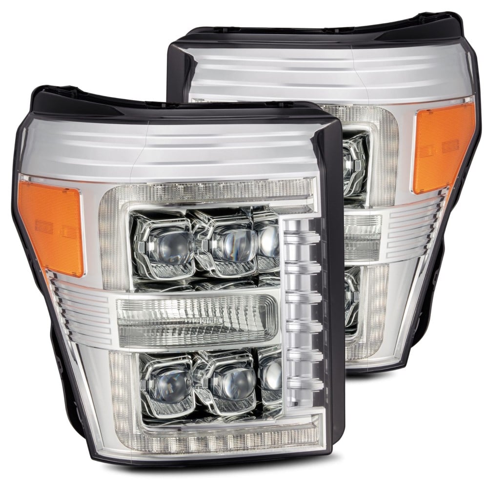 Alpharex NOVA-Series Chrome LED Projector Headlights for 11-16 Ford 6.7L Powerstroke