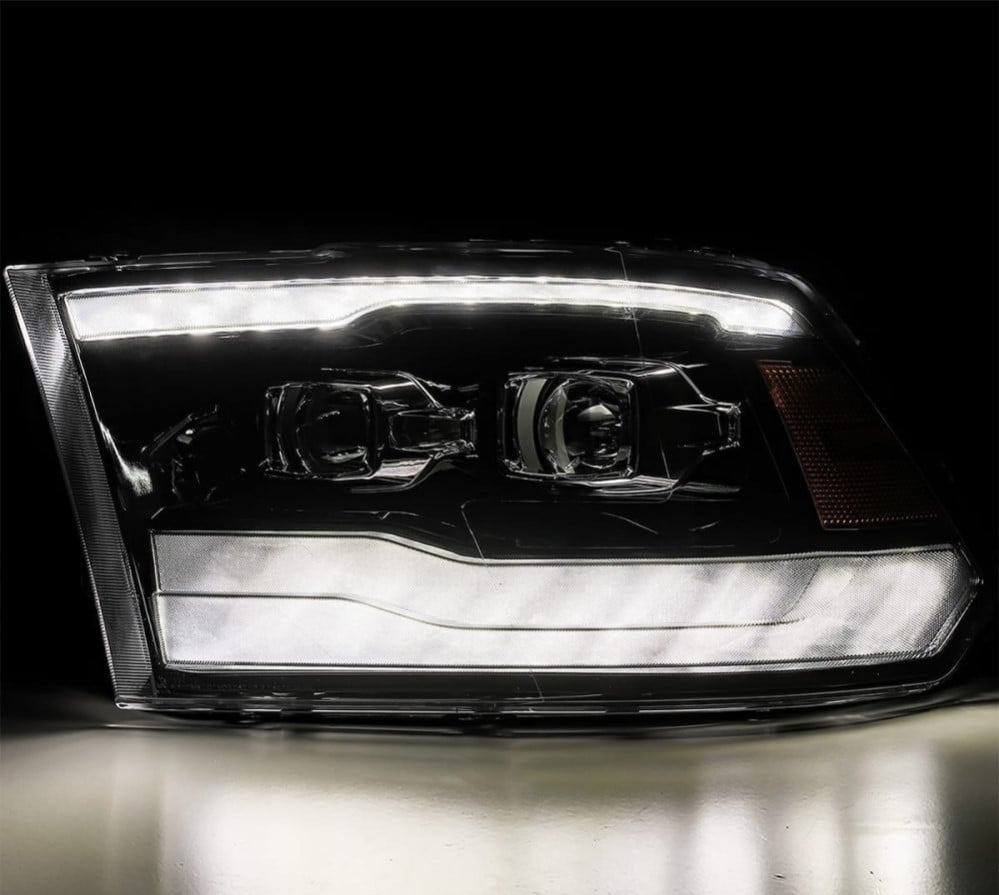 Alpharex LUXX-Series Alpha Black LED Projector Headlights for 10-18 Ram 6.7L Cummins