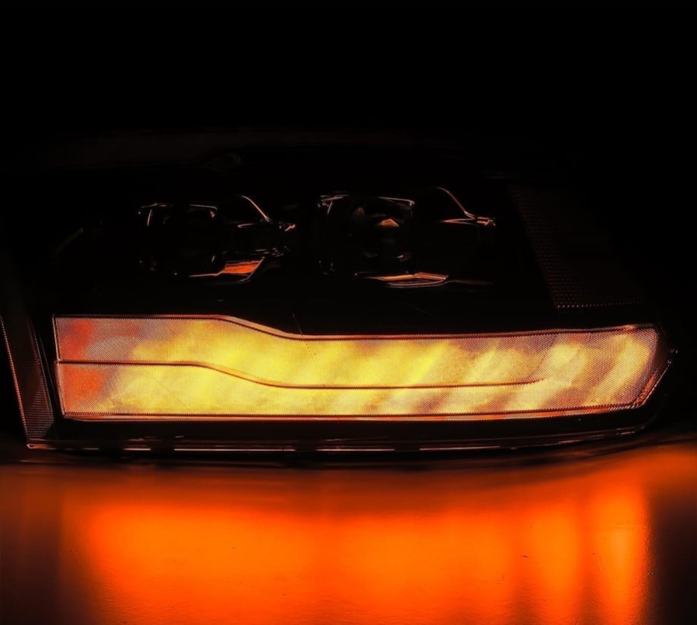 Alpharex LUXX-Series Alpha Black LED Projector Headlights for 10-18 Ram 6.7L Cummins