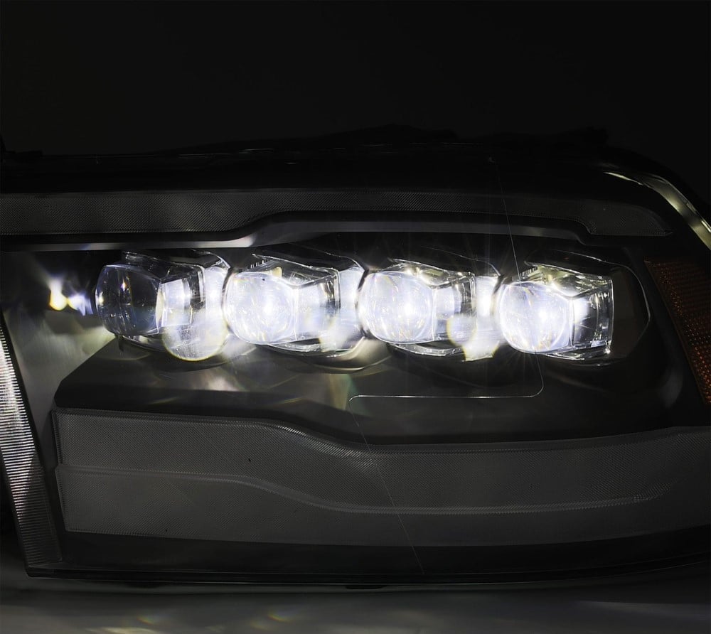 Alpharex NOVA-Series Alpha Black LED Projector Headlights for 10-18 Ram 6.7L Cummins